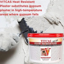 VITCAS 10KG Heat Resistant Plaster ? Smooth Finish for Fireplaces, Stoves, ect