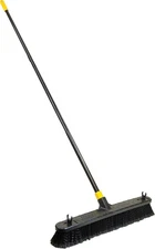 Bulldozer Smooth Surface Push Broom 24 Inch, Black, Sweep and Clean Tile/Sealed