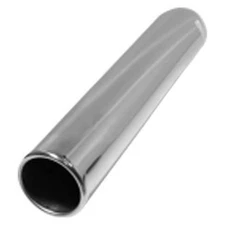 Exhaust Tip 304 SS Pencil Style Round Rolled Edge Straight Cut Weld-On Polished