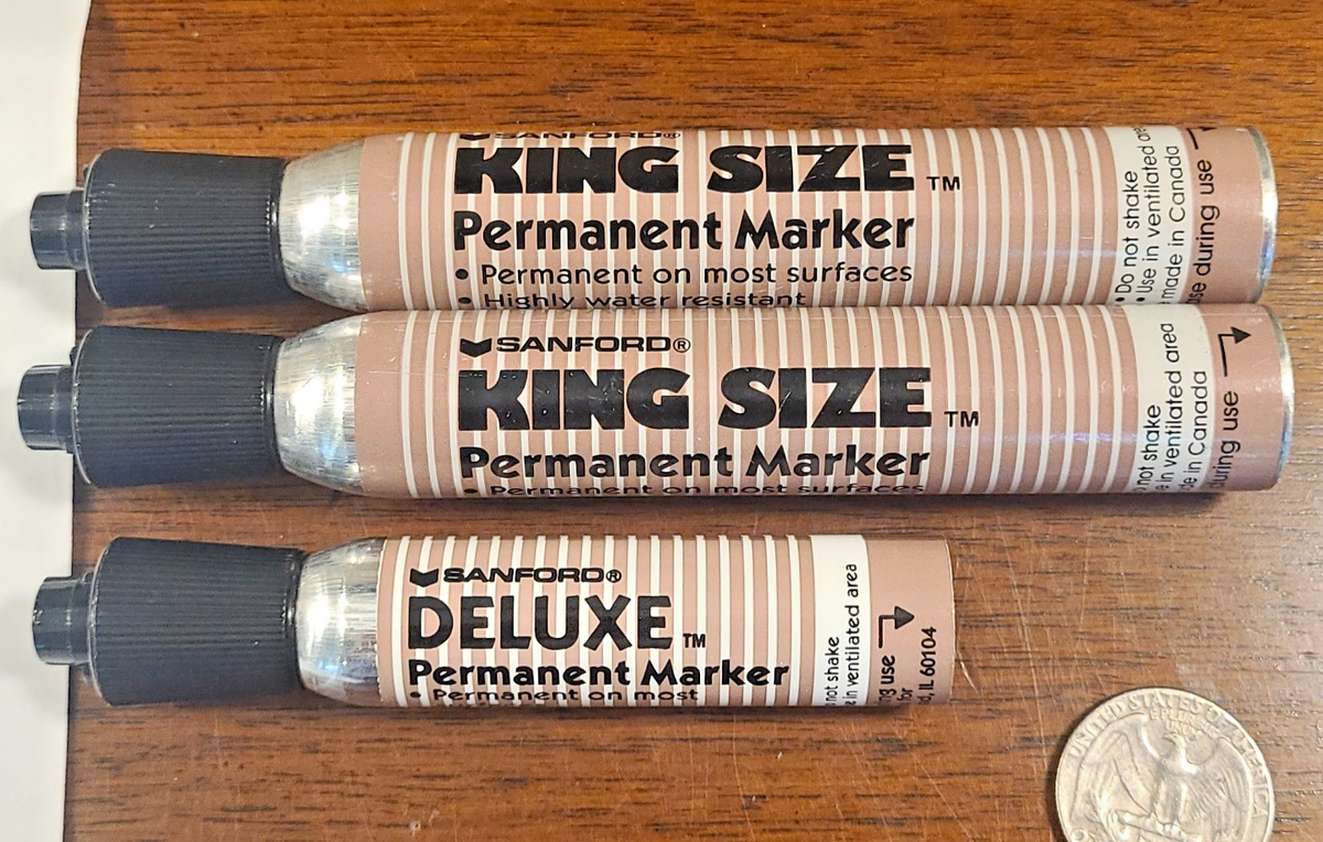 2) 15000 Sanford King Size Marker BLACK Smelly Permanent Ink