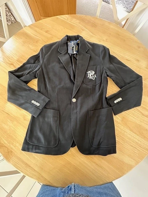Polo Ralph Lauren Ladies Black/Silver Monogram Double-Knit Blazer BNWT rrp £349
Opens in a new windo
