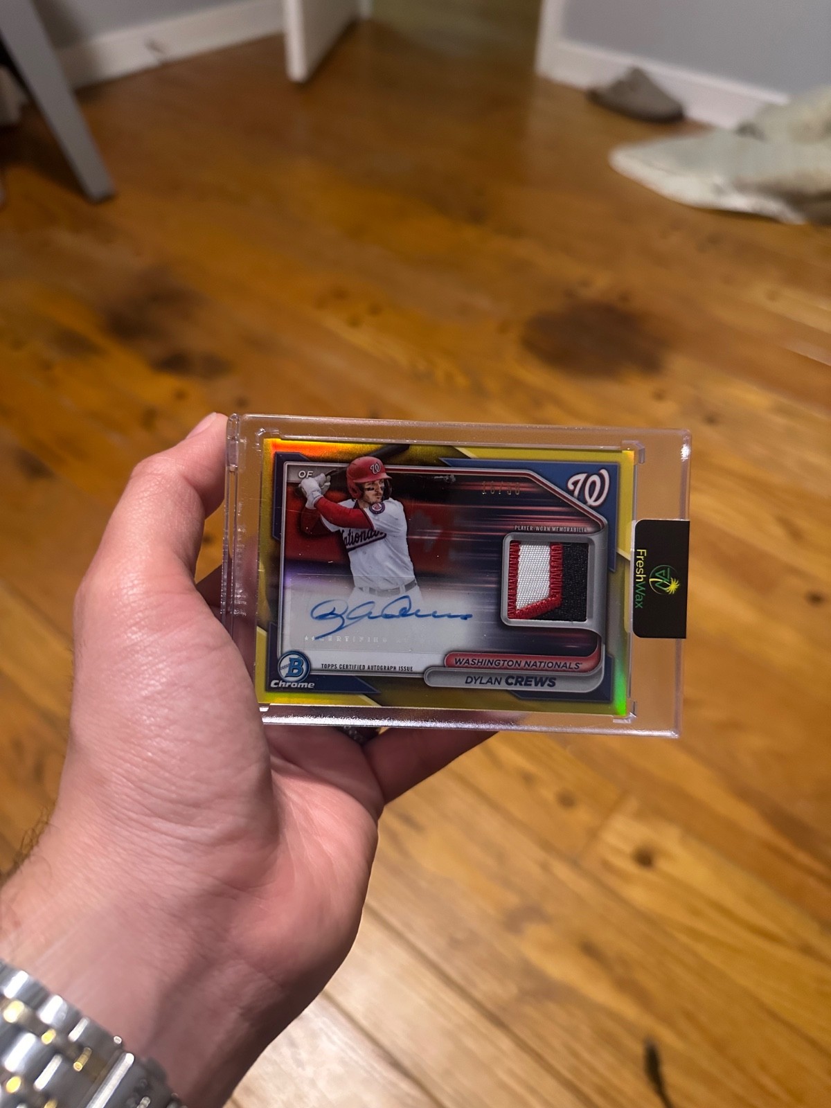 2024 Bowman Chrome Autograph Auto Patch Relic Card Dylan Crews 16/50