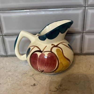 Vintage Puritan Slip Ware Pottery Apple & Pear Water Pitcher  Mid Century Modern