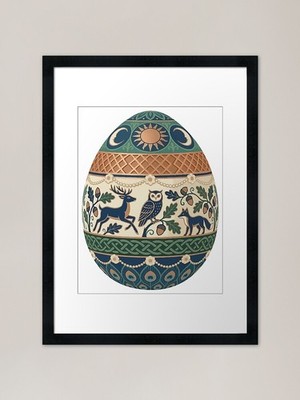 Osterei Design | Niedliches Ostern Shi gerahmtes Wandbild Poster Leinwanddruck Bild