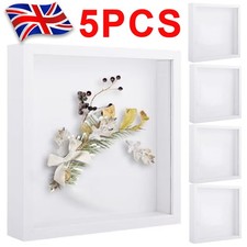 5x 3D Box Photo Frames Standing Hanging Craft Shadow Picture Frame 8 x 8" White