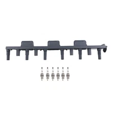 1x Ignition Coil Set + 6x Spark Plug for Jeep Cherokee XJ Wrangler TJ 4.0L L6