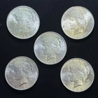 5 Lot - 1923 P Peace Dollars - BU Condition - 90% Silver - Mixed Mints