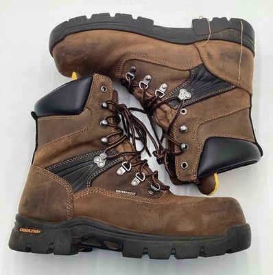 Carolina Men's 8'' Leather Comp Toe Work Boots Brown Size 10.5 EE