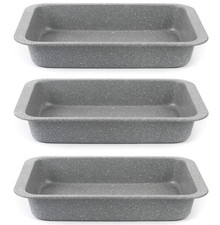 Image of Salter Marblestone 36cm Roasting Pan - 3 Pack