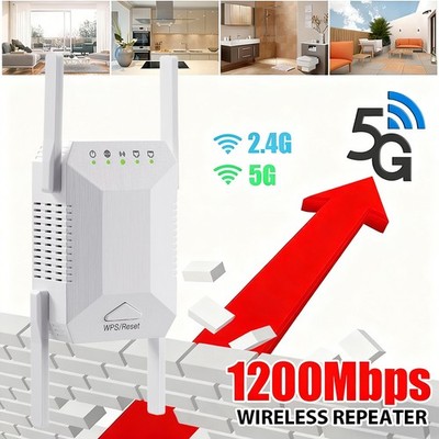WLAN Repeater Router Range Wifi Verstärker Signal Access Point Booster 1200Mbps