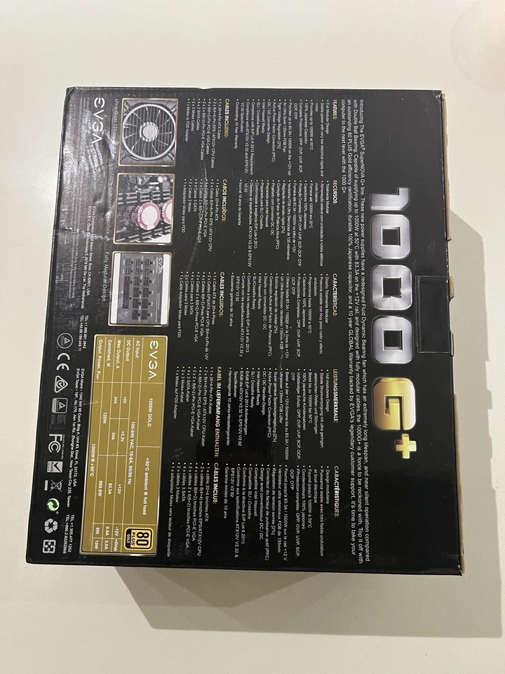 EVGA SuperNOVA 1000 G+ 1000W 80 Plus Gold Fully Modular Power Supply - Image 2 of 4