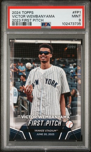 2024 Topps 🔥VICTOR WEMBANYAMA🔥 First Pitch PSA 9 🌟 Mint