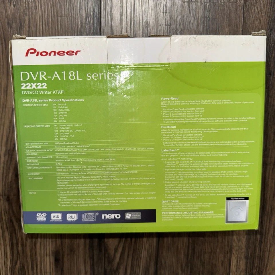 Gravador interno de DVD/CD Pioneer série ATAPI DVR-A18L - Imagem 2 de 4