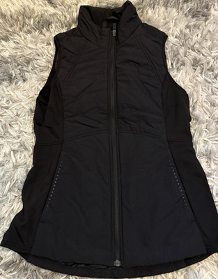 lululemon athletica Women's Black Slim Full Zip Vest Pockets Running Size 6