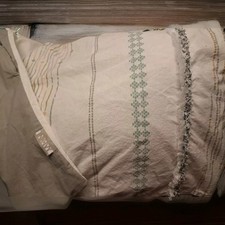 INK IVY KING Duvet Cover  2- Pillow Shams Boho 100 Cotton Gray Back