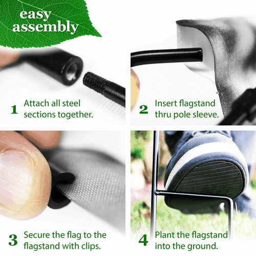 Combo Pack Garden Flag Stand Black 36x16 in Garden Flag 12x18 in Summer Welcome - Picture 8 of 9