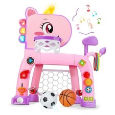 4 in 1 Toddler Basketball Hoop  Soccer Goal, Kids Sports Toy for 1 2 3 Years