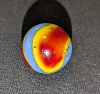 Vintage DUG Akro Agate Superman Corkscrew Marble/.83 #2