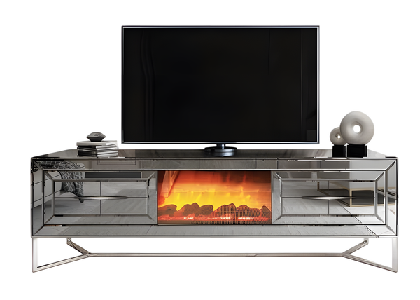 Moderner Grauer Tv-StäNder Aus Holz FüR Wohnzimmer-image