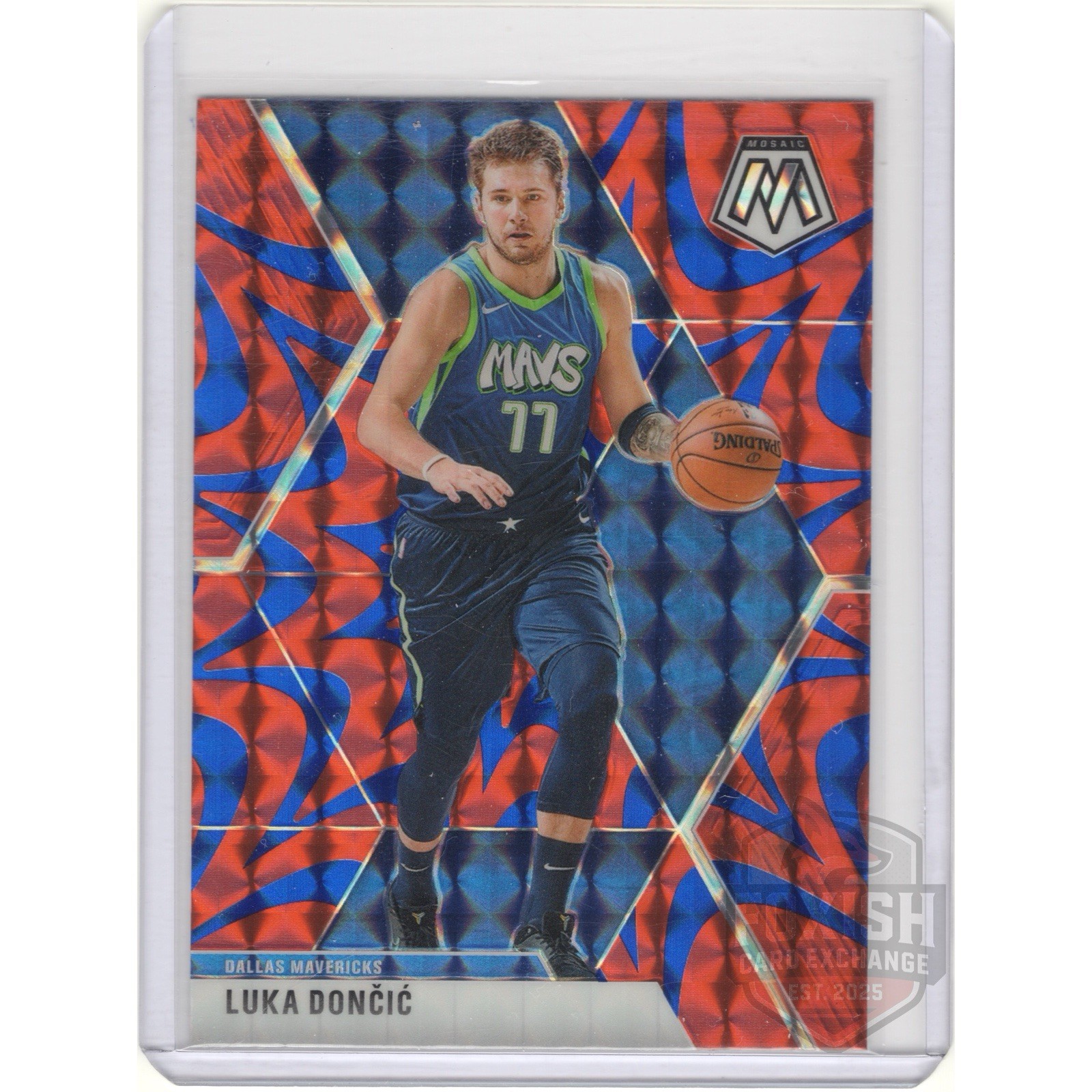 Luka Doncic 2019-20 Panini Mosaic Reactive Blue #44 Mavericks NBA Card