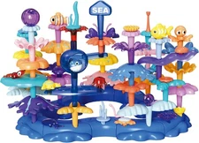Marine STEM Building Set 76pcs 7 Sea Creatures Coral Reef Blocks Preschool Toy