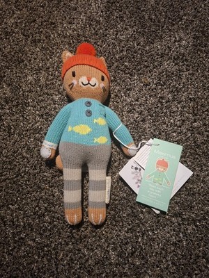New NWT Cuddle + Kind Maximus Cat 15  Knit Plush Doll Stuffed Winter Sweater Hat