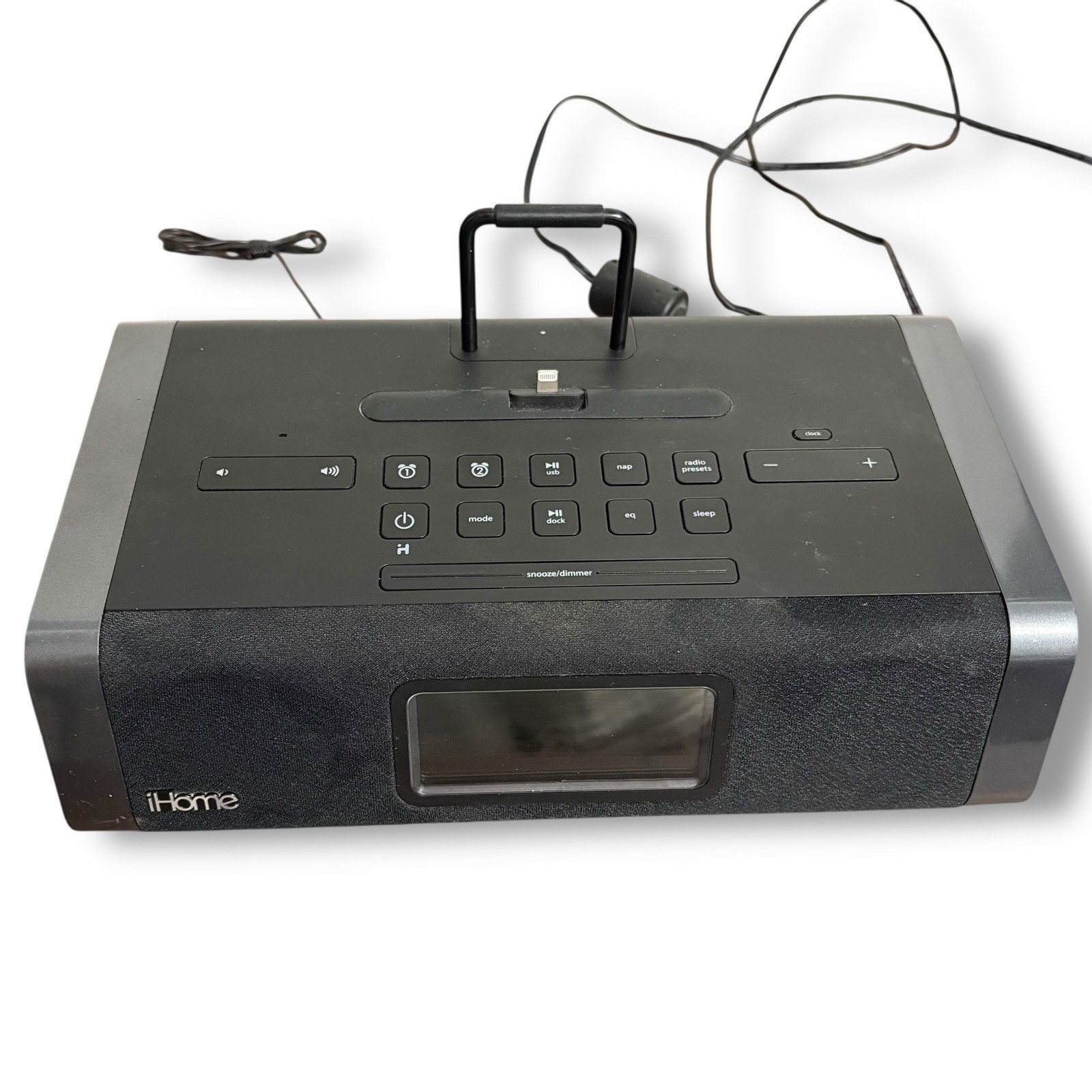 iHome iPhone Dual Charging Stereo FM Alarm Clock Model iDL45, Tested And Works!