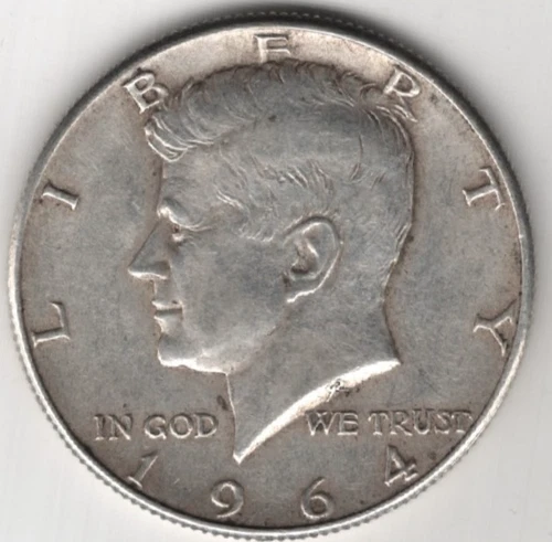1964 P KENNEDY HALF DOLLAR $.50 COIN 90% SILVER UNITED STATES PHILADELPHIA USA