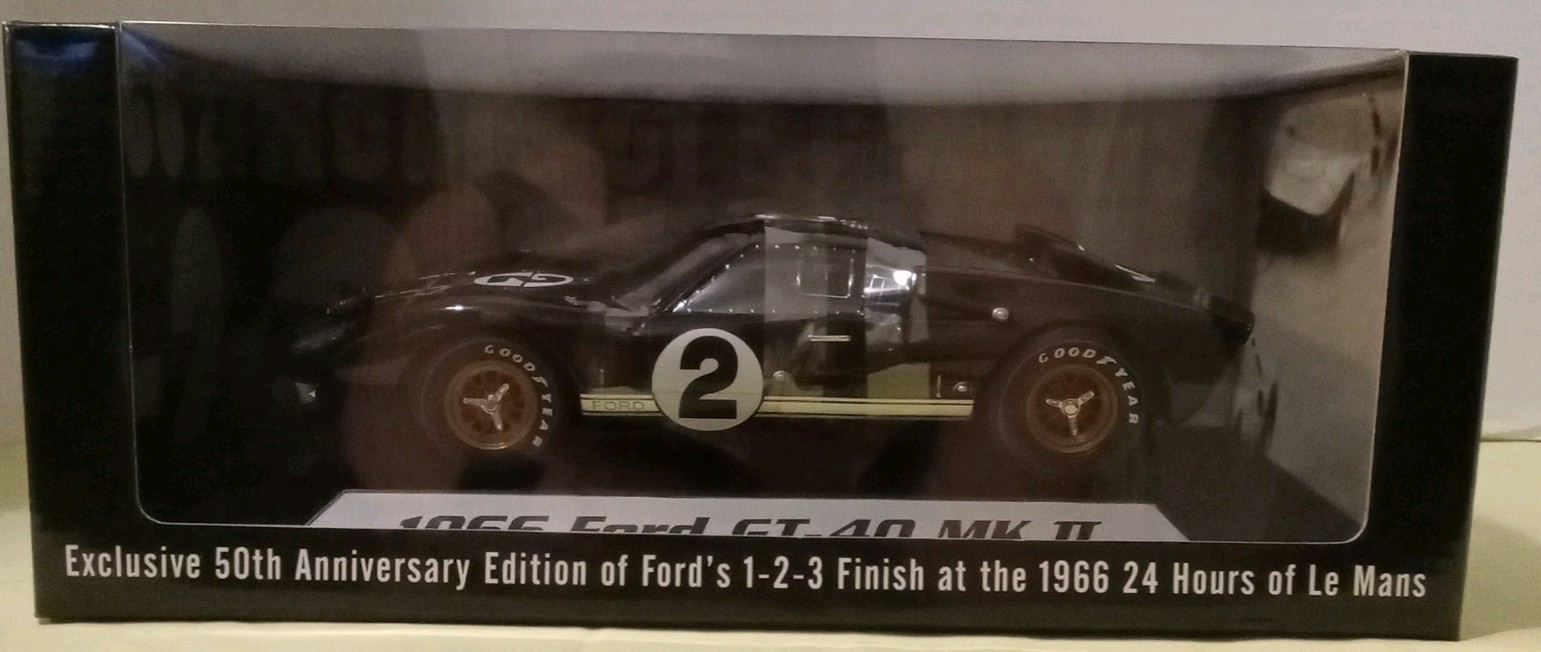 NIB Shelby Collectables 1966 Ford GT-40 MK II 50th Anniv. 1:18 Die-Cast Car