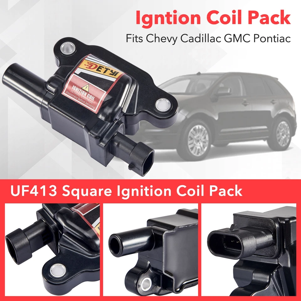 8 piezas bobinas de encendido UF413 + kit de cables para Chevy GMC Saab 9-7x 5,3 L 6,2 L 12570616 Foto 4 de 4