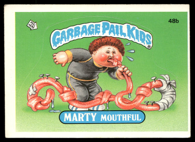 Marty Mouthful 1985 Garbage Pail Kids Vintage #48b Name Variant Glossy Back GPK