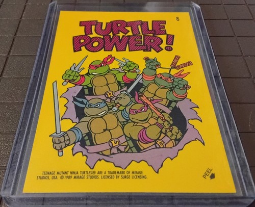 1989 Topps Teenage Mutant Ninja Turtles Series 1 Sticker #8 Turtle Power - Picture 1 of 2