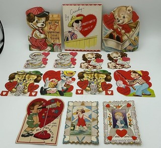 14 Vintage Valentine Greeting Cards Valentines 1920 1950's 12 UNUSED
