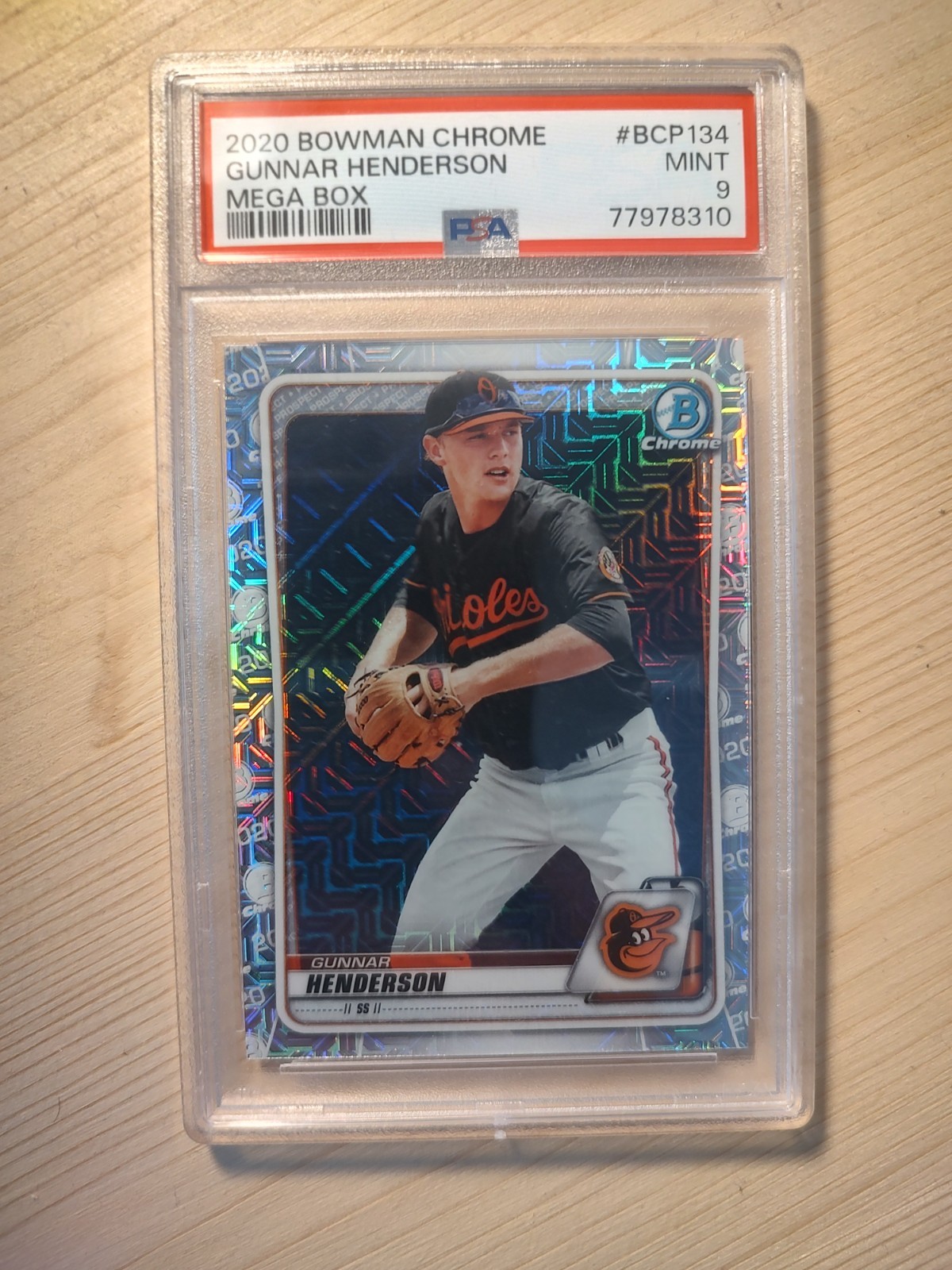2020 BOWMAN CHROME MEGA BOXX #BDP134 GUNNAR HENDERSON ROOKIE PSA 9 MINT