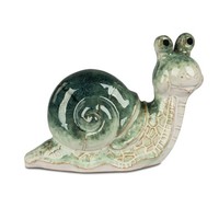 Dekofigur Schnecke Steinoptik L. 18Cm Grau GrüN Aus Steinzeug Formano S26