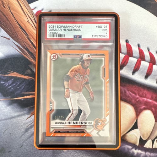 Bowman 2021 Draft Gunnar Henderson Orange /25 Baltimore Orioles BD-175 PSA 7