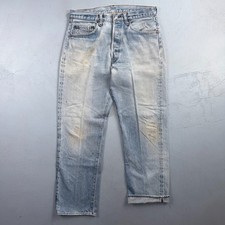 Levis 501 Vintage 80s Redline Selvedge USA XX Jeans Light Wash 34x32 Act 32x29