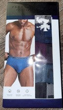 Perry Ellis ~ 5-Piece Mens Briefs Underwear Cotton Blend (C) ~ M (32-34)