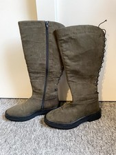 Simply Be Size 5 Wide Lace Up Back Flat Knee High Boots  Super Curvy Wide Fit