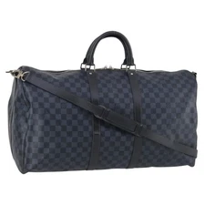 LOUIS VUITTON Damier Cobalt Keepall Bandouliere 55 Boston Bag N41356 Auth 140505