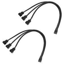 3 Way 4-Pin PWM Fan Splitter Cable 2-Pack, 12 Inches PC 1 to 3