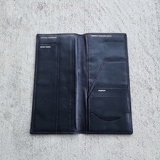 Vintage Passport-Ticket-Card Holder Organizer Wallet Black Leather