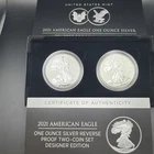 American Eagle 2021 One Ounce Silver Reverse Proof Two Coin Set Designer Edition