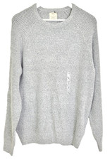 M S Men's Supersoft Jumper Size XL Grey Marl Acrylic Blend Raglan Sleeve NEW