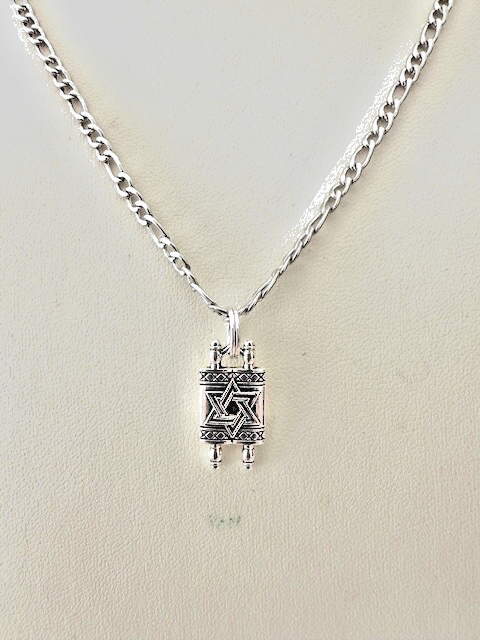 Jewish Torah Scroll Charm Necklace - 18-20