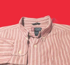 CHAPS ... Long  Sleeve  Cotton  Dress  Shirt ... Pink ... Men’s  Size  L