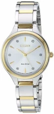 Citizen Eco-Drive Women's Corso Diamond Accents Two-Tone Watch 29MM FE2104-50A