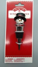 New Holiday Time Wine Stopper - Snowman Head Rubber Collectible Christmas BN F/S