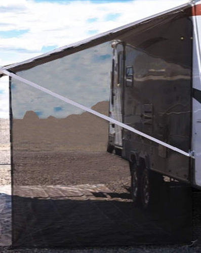 RV Awning Side Sun Shade Screen 9'X7' - Black Mesh Screen Sunshade Complete Kits