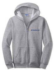 Ryanair Logo Zip Hoody Irish Ryan Air Aviation Airline Hoodie Hooded Sweatshirt